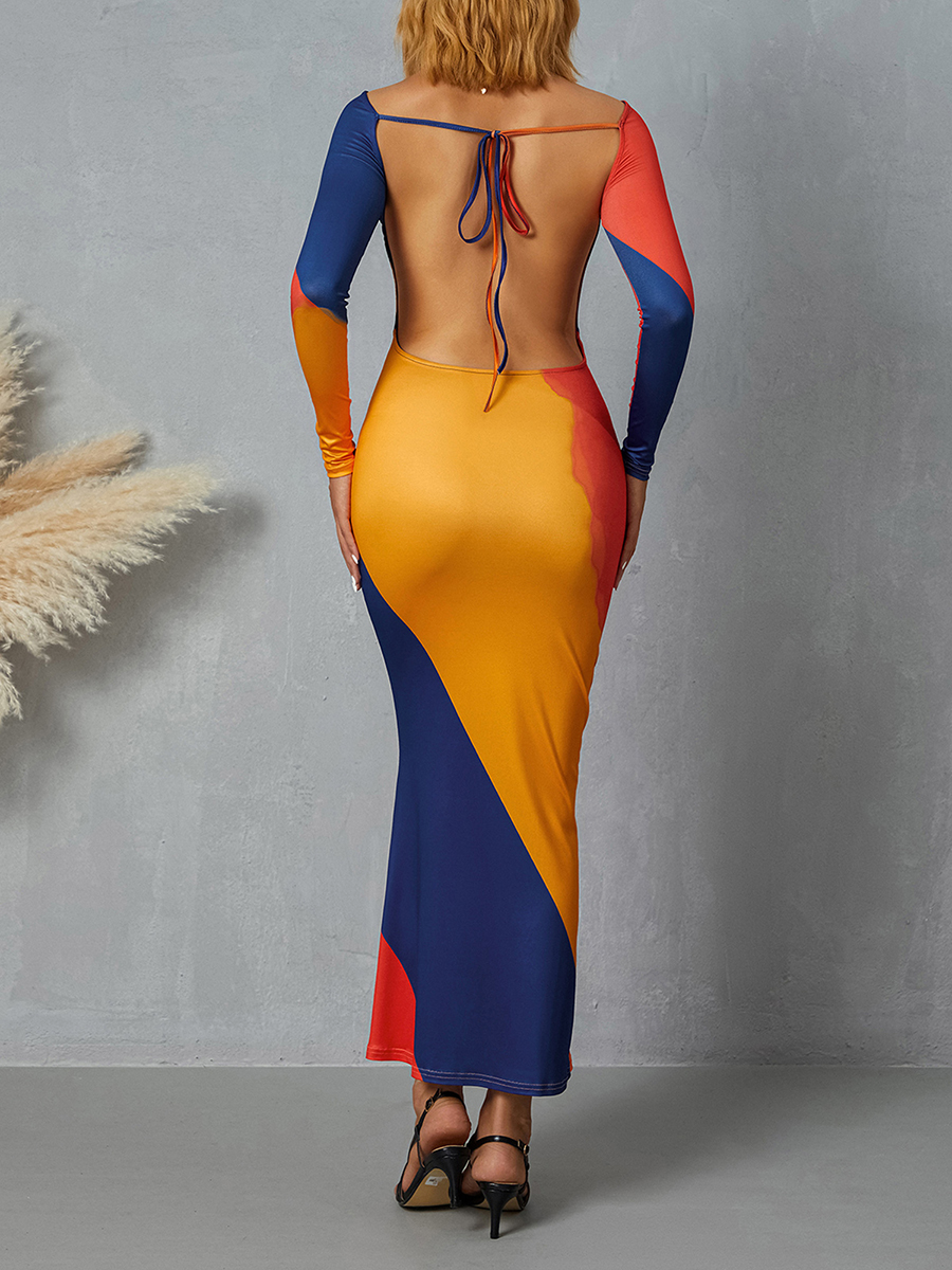Delphine Elmsworth Backless Maxi Dress