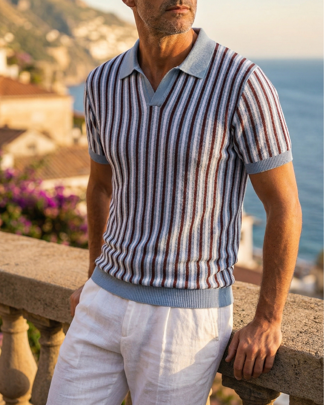 Grayson Thornfield Open Collar Polo