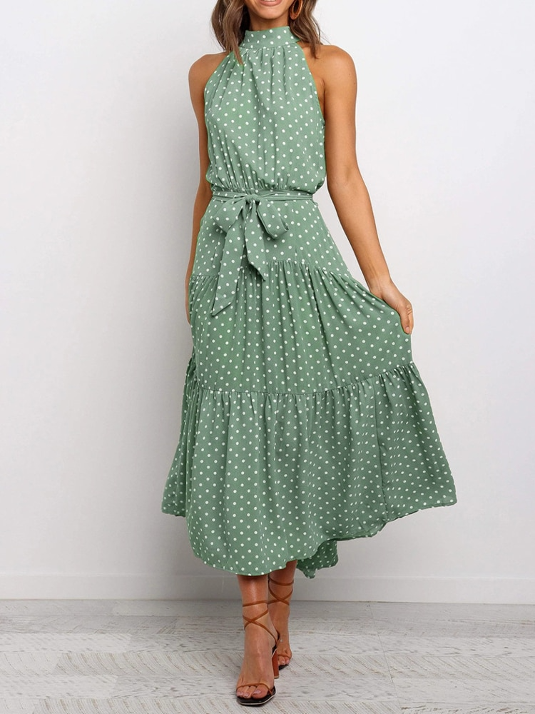 Constance Ashgrove Halter Neck Midi Dress