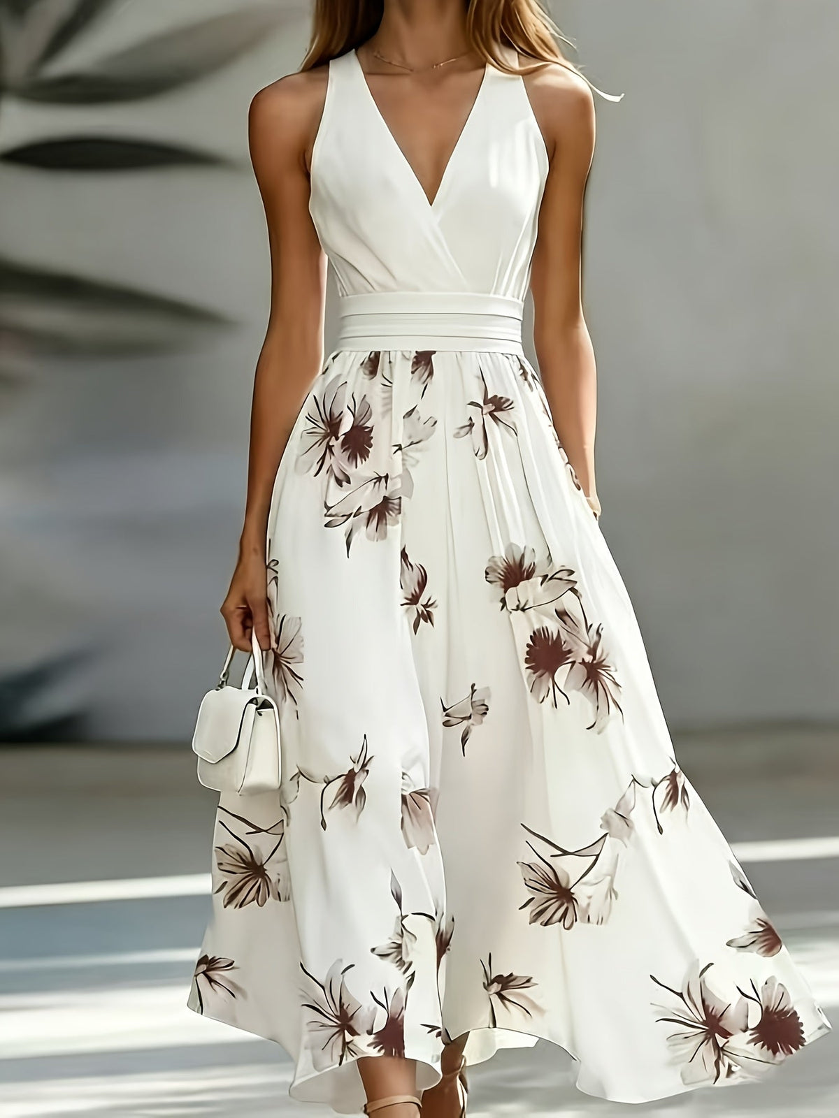 Marguerite Lyneham V Neck Midi Dress