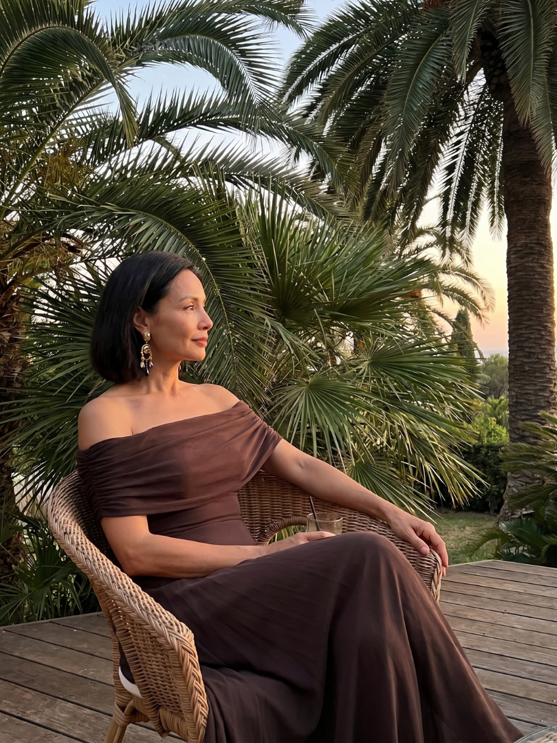 Ariane Danforth Off Shoulder Midi Dress