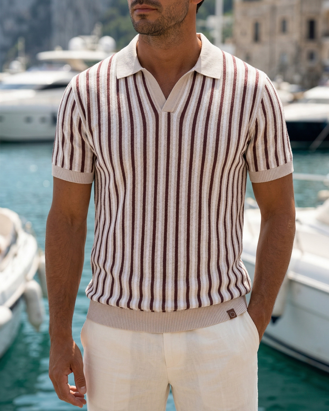 Grayson Thornfield Open Collar Polo