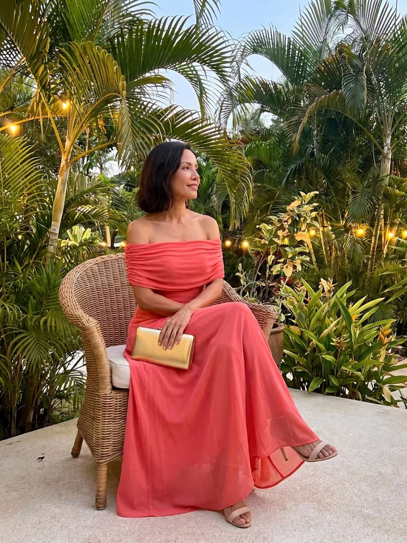 Ariane Danforth Off Shoulder Midi Dress