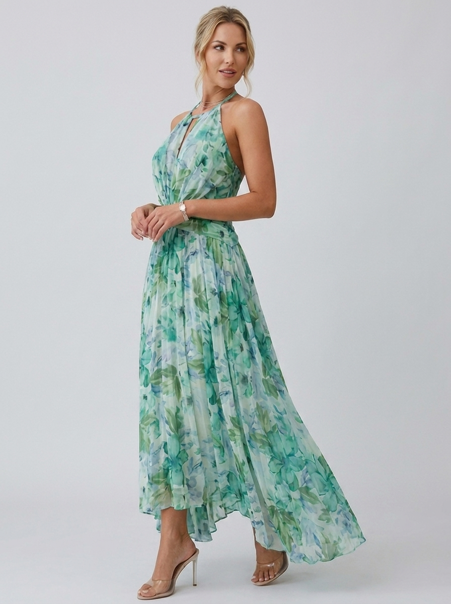 Perrine Ockford Halter Neck Midi Dress