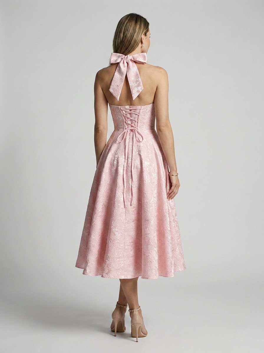 Clemence Beaumaris Halter Neck Midi Dress
