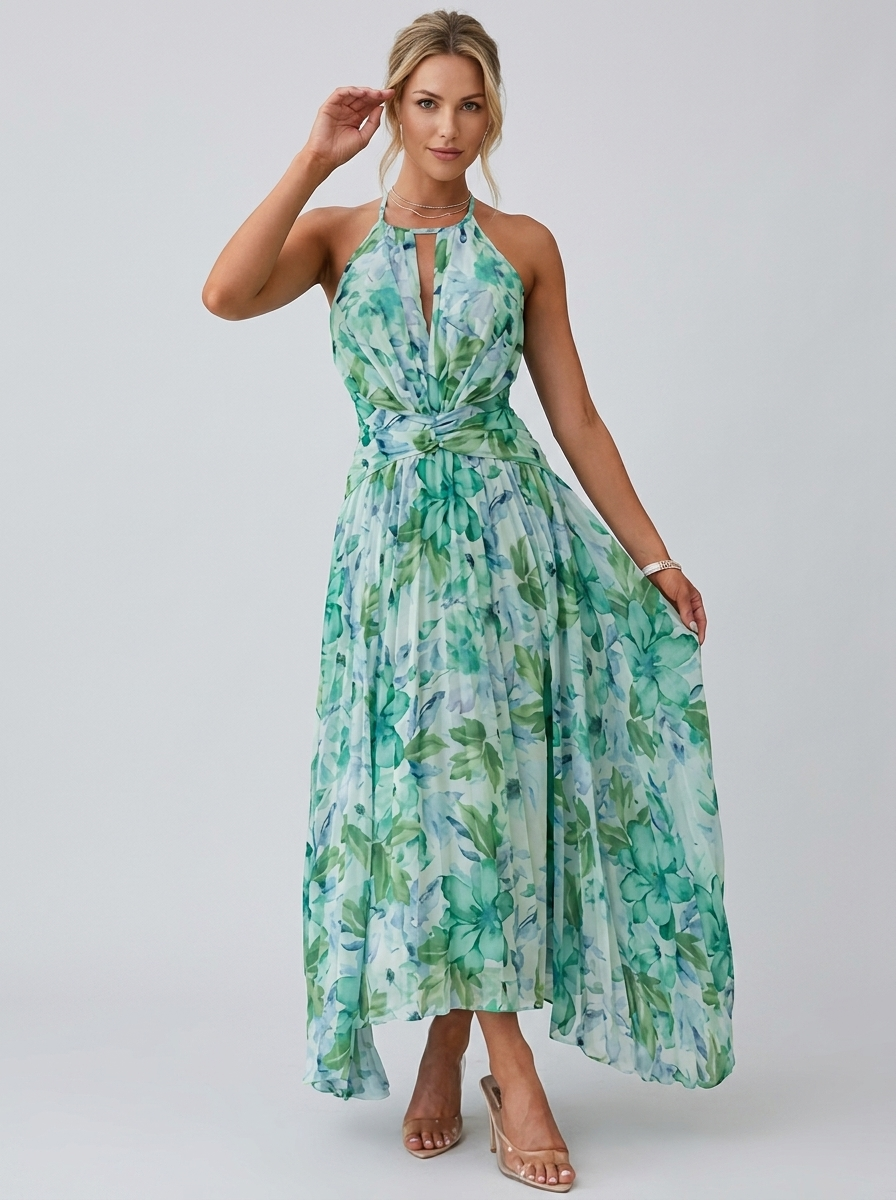 Perrine Ockford Halter Neck Midi Dress
