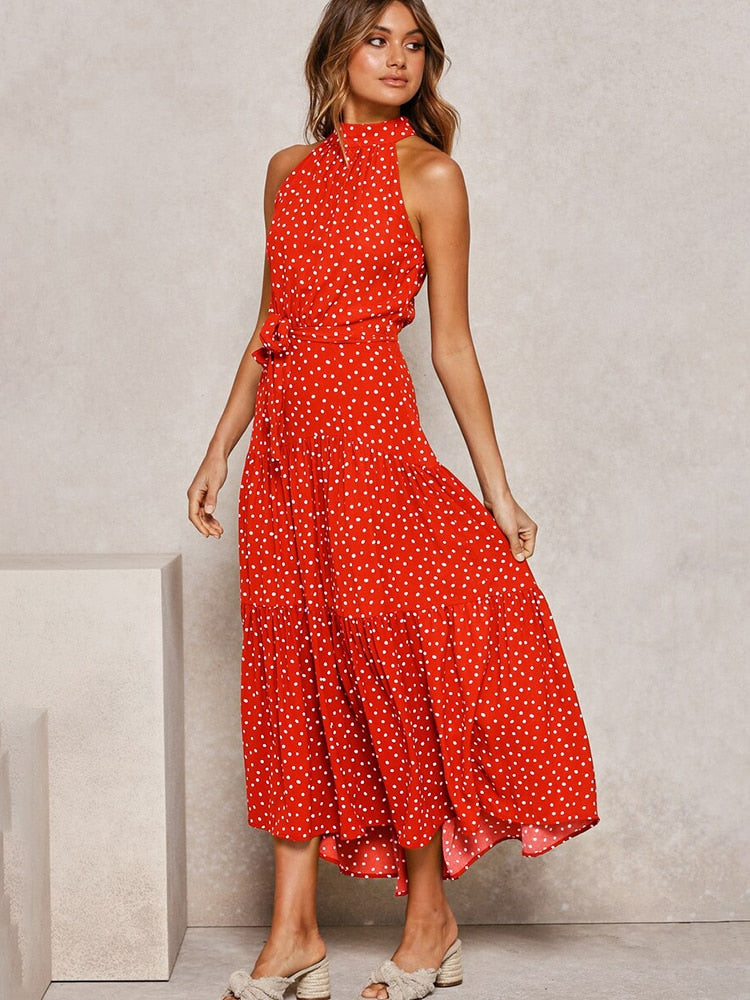 Constance Ashgrove Halter Neck Midi Dress