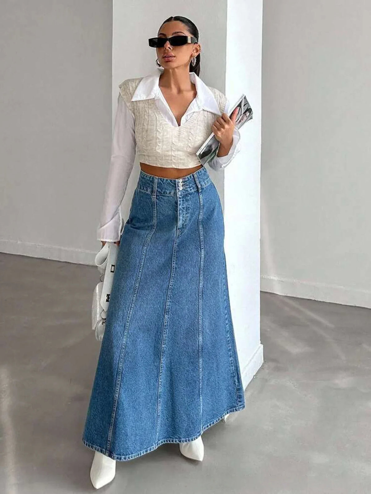 Vivienne Ravensworth Tailored Midi Skirt