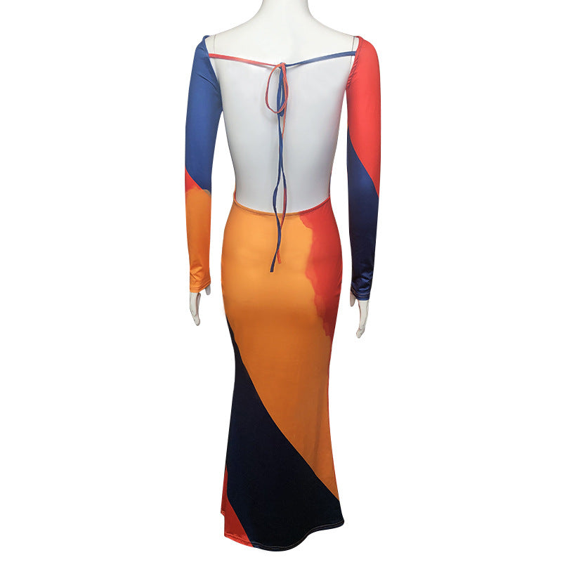 Delphine Elmsworth Backless Maxi Dress