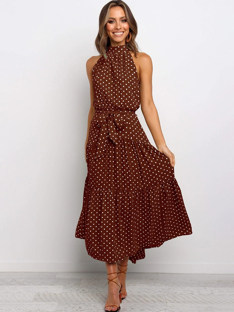 Constance Ashgrove Halter Neck Midi Dress