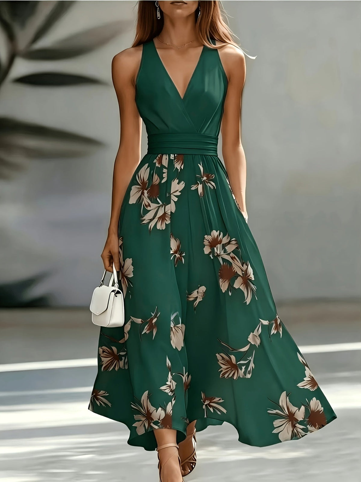 Marguerite Lyneham V Neck Midi Dress