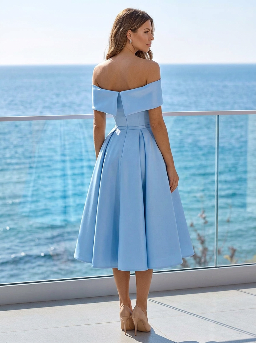Nathalie Oakhampton Off Shoulder Midi Dress