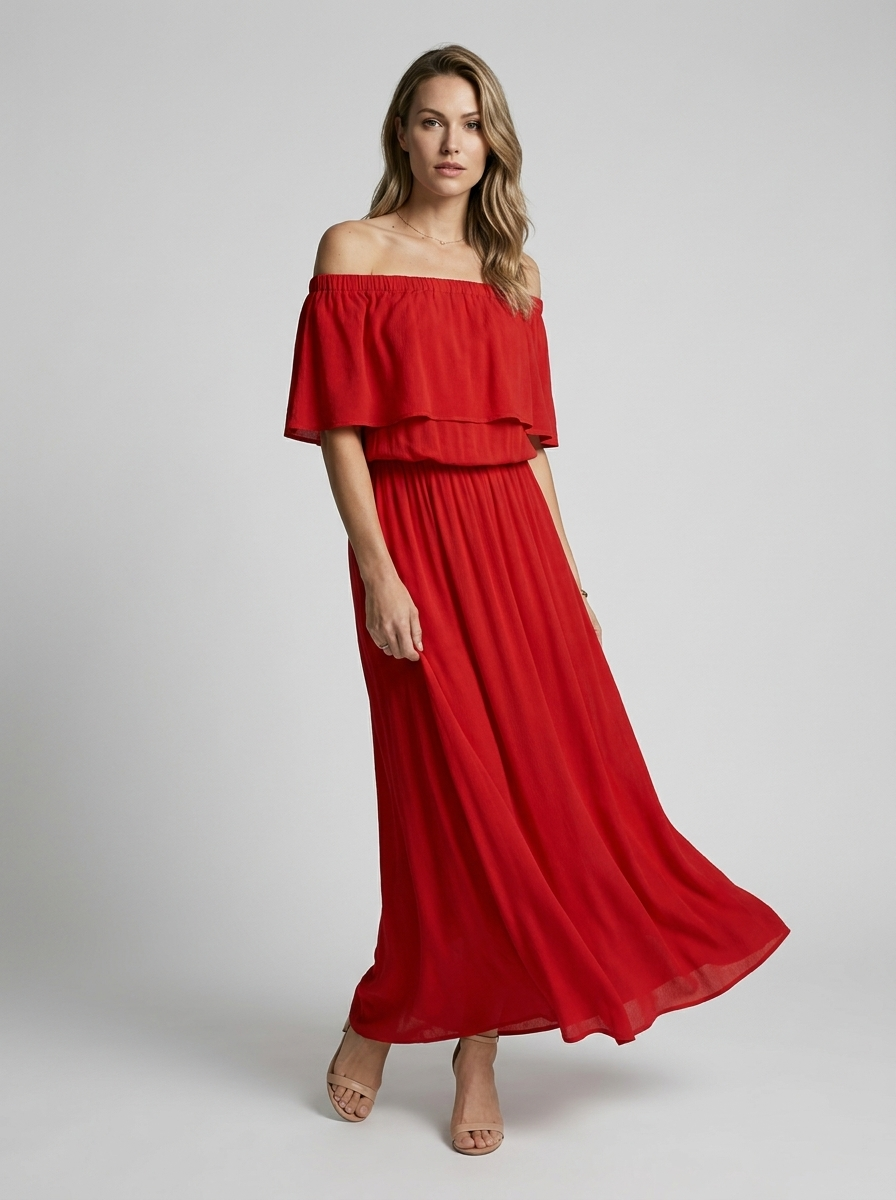 Beatrix Penhurst Off Shoulder Maxi Dress