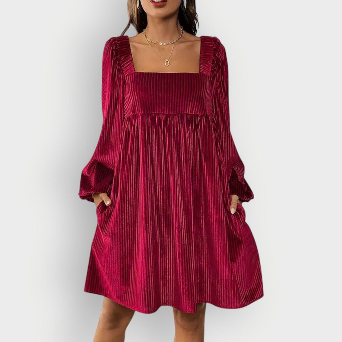 Marceline Ashgrove Square Neck Midi Dress