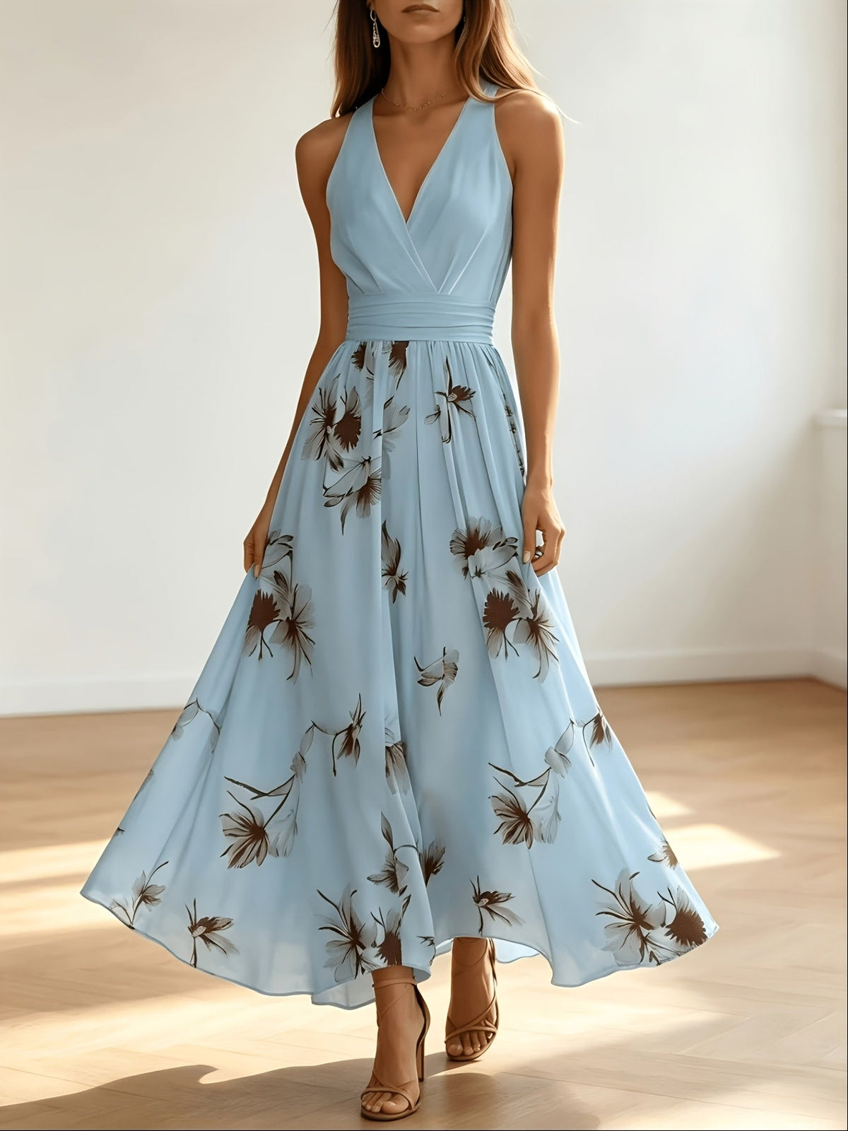 Marguerite Lyneham V Neck Midi Dress