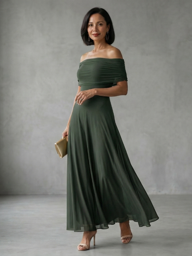 Ariane Danforth Off Shoulder Midi Dress