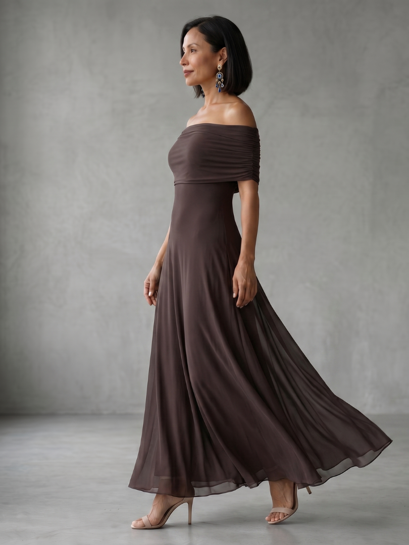 Ariane Danforth Off Shoulder Midi Dress