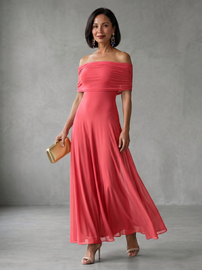 Ariane Danforth Off Shoulder Midi Dress