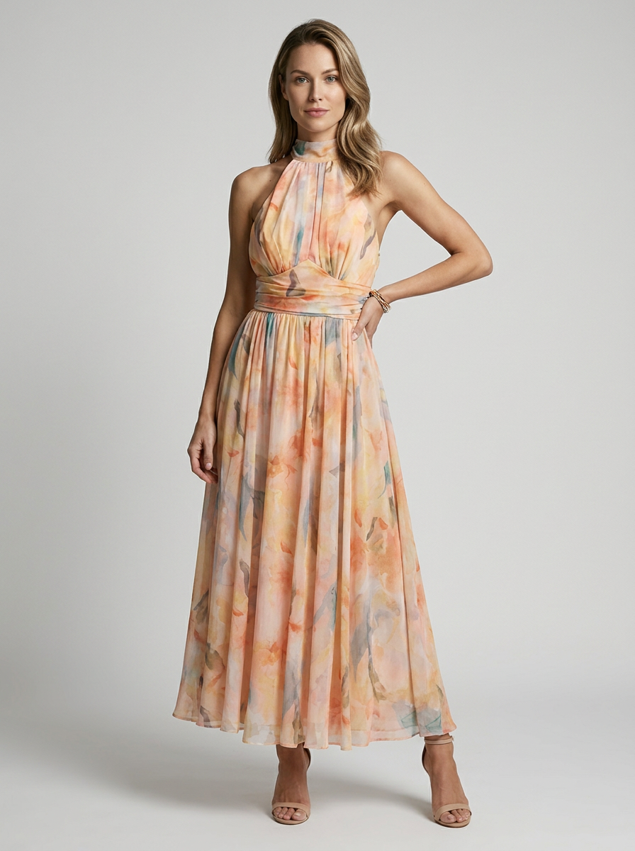 Henrietta Yaxley Halter Neck Midi Dress