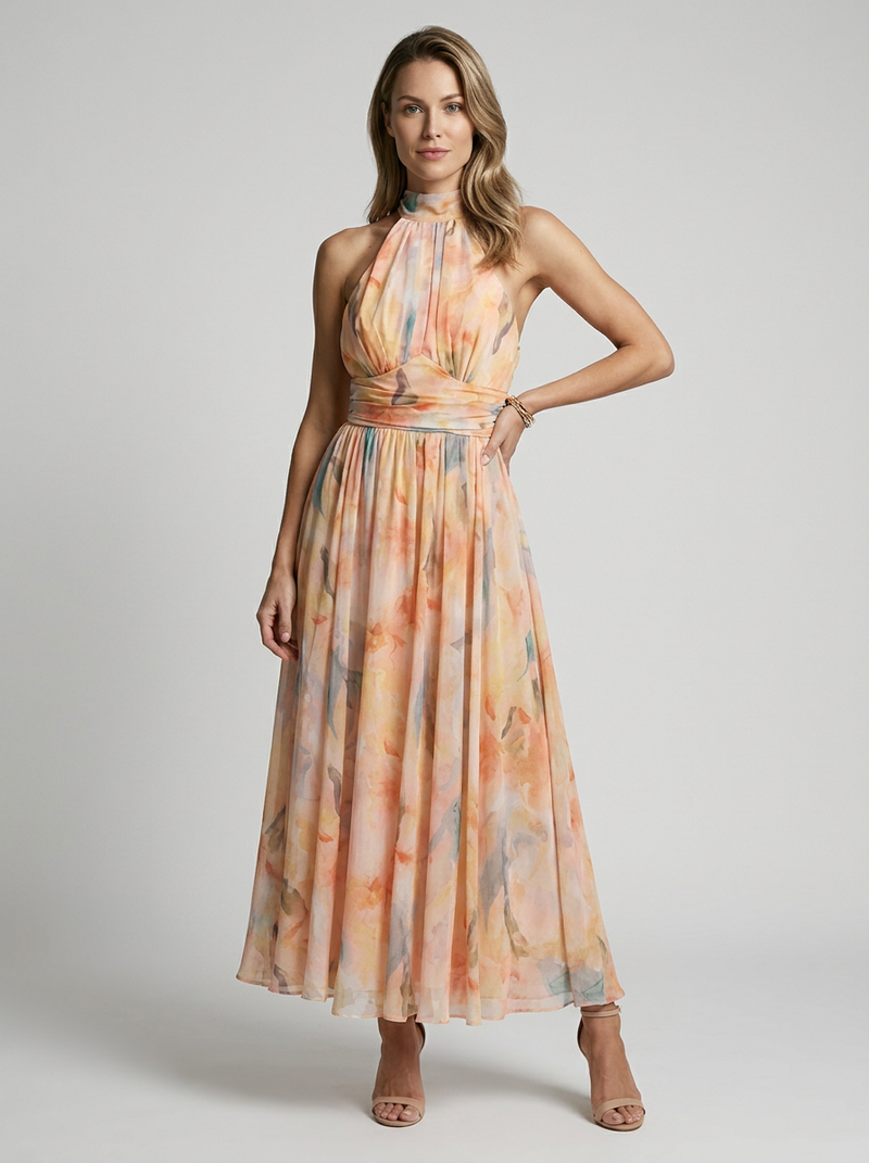 Henrietta Yaxley Halter Neck Midi Dress