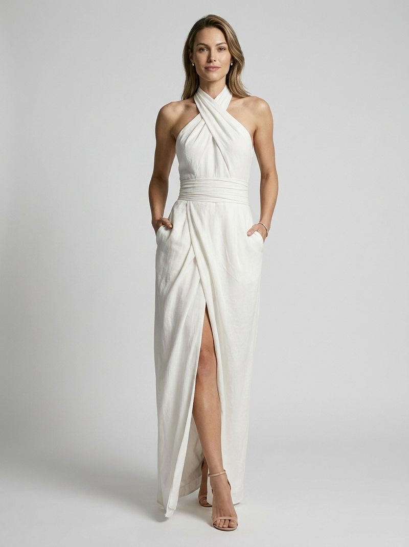 Nathalie Halvard Halter Neck Maxi Dress