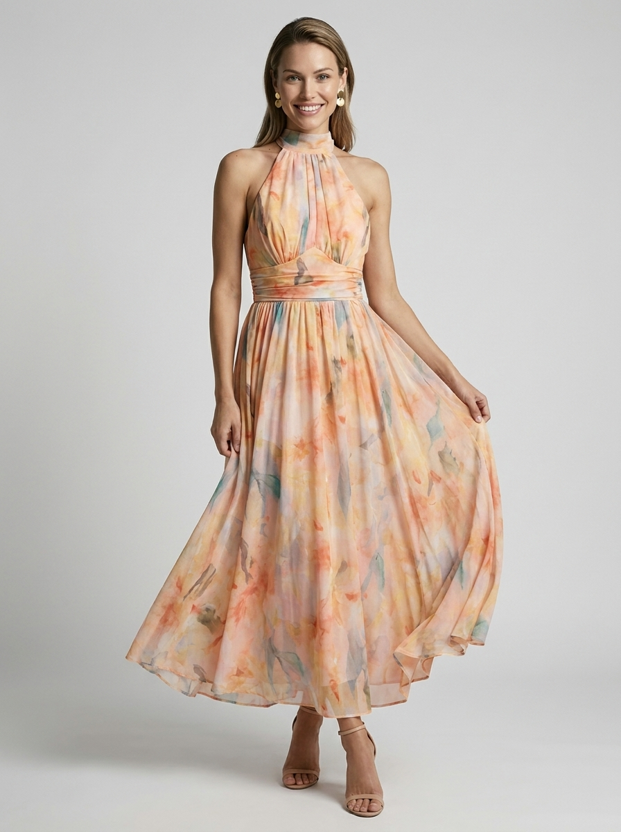 Henrietta Yaxley Halter Neck Midi Dress
