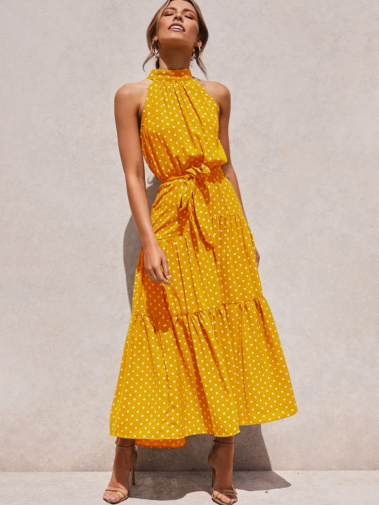 Constance Ashgrove Halter Neck Midi Dress