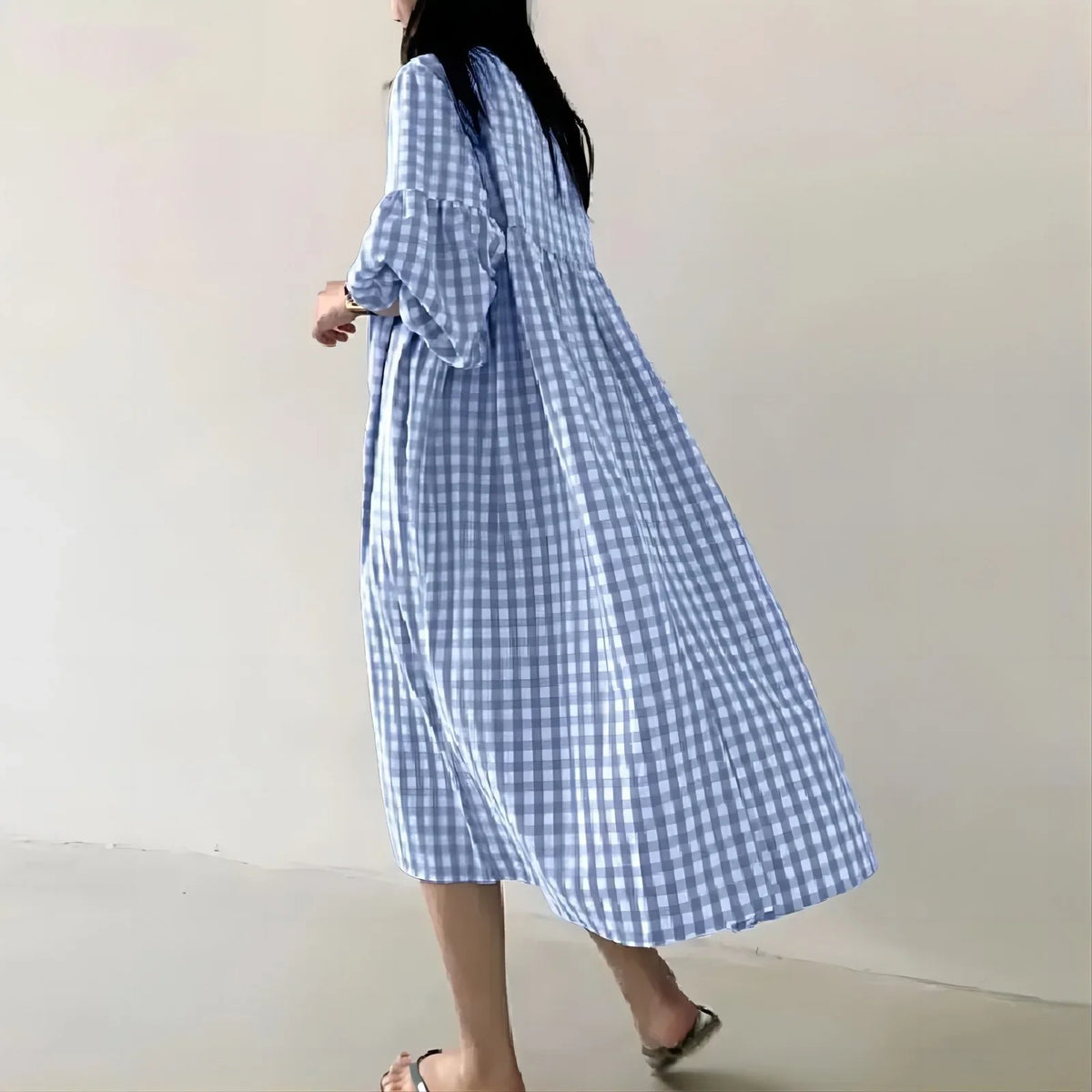 Theodora Lyneham Puff Sleeve Midi Dress