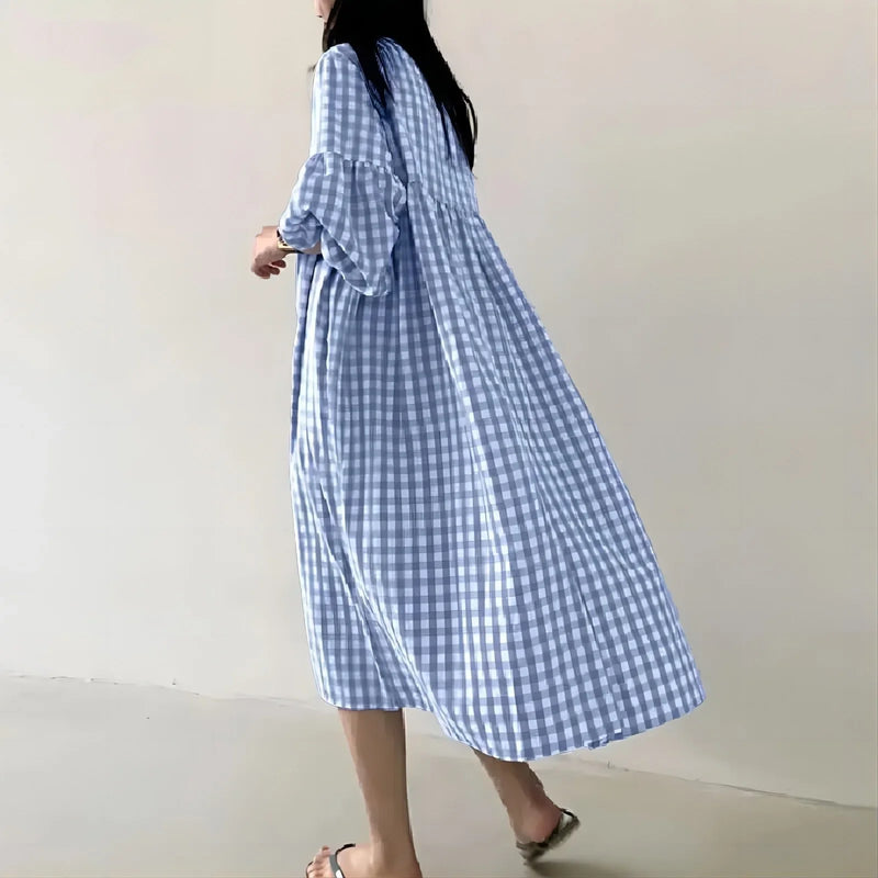 Theodora Lyneham Puff Sleeve Midi Dress