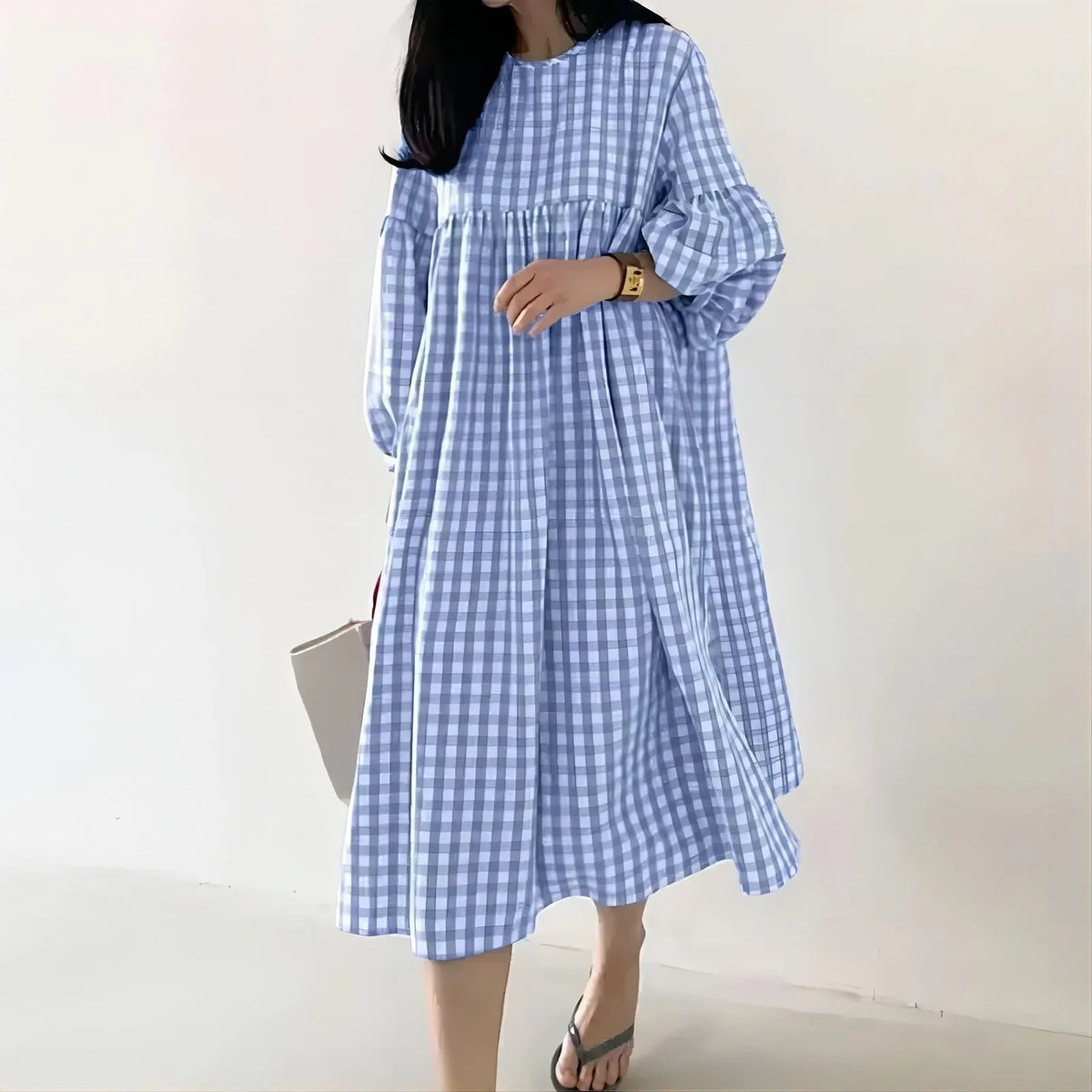 Theodora Lyneham Puff Sleeve Midi Dress