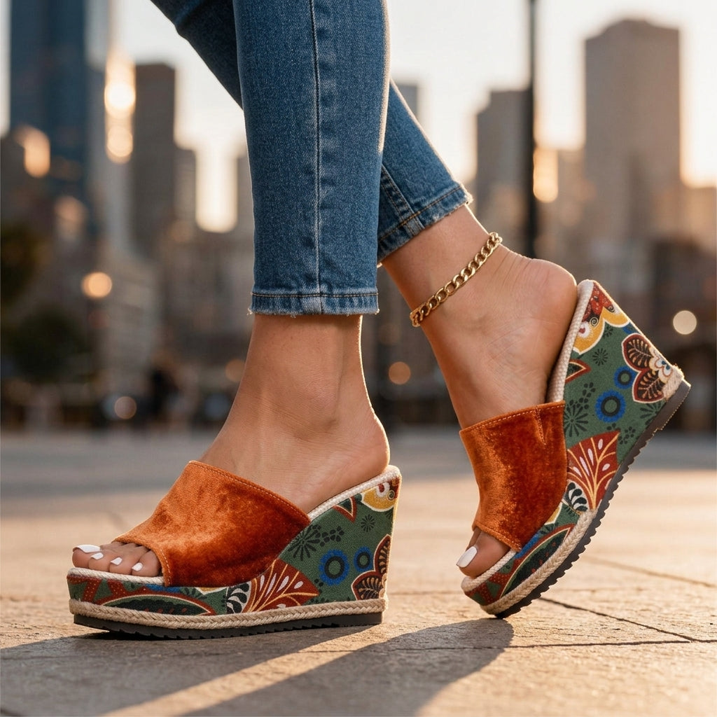 Rosalind Fenwright Wedge Sandals