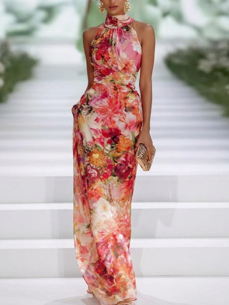 Ariane Duncastle Halter Neck Maxi Dress